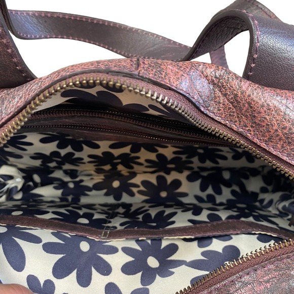 Nino Bossi Large Burgundy Leather Hobo Shoulder Tote Womens Handbag - Picture 8 of 12